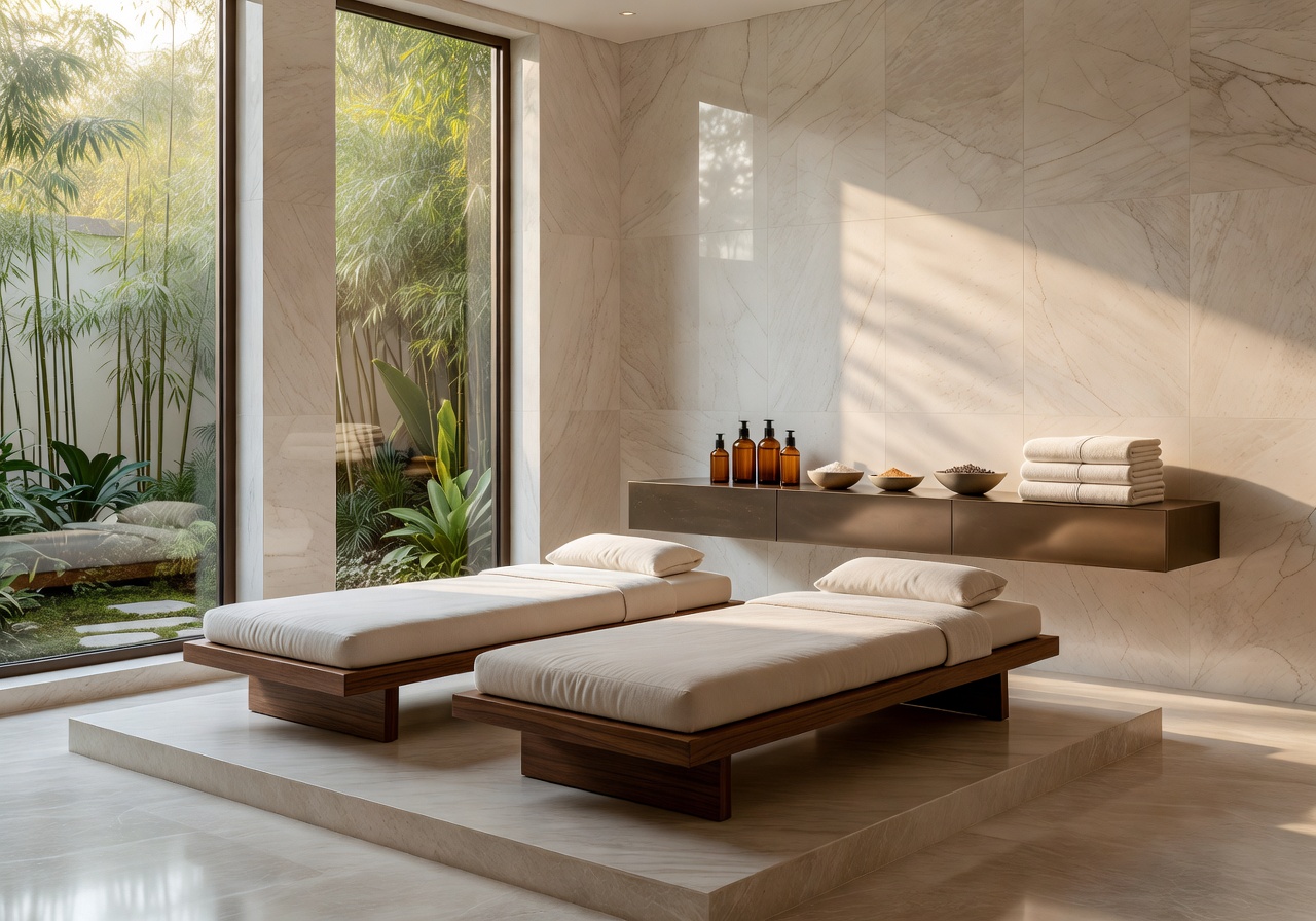 Serene luxury spa setting